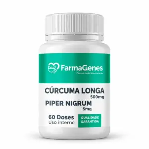 Cúrcuma Longa 500mg + Piper Nigrum - 60 Doses