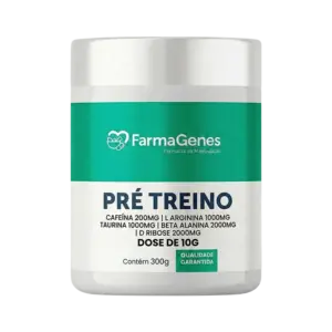 PRÉ TREINO CAFEÍNA 200MG L ARGININA 1000MG TAURINA 1000MG BETA ALANINA 2000MG D RIBOSE 2000MG - 300 GRAMAS