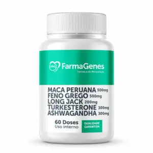 MACA PERUANA 500MG + FENO GREGO 500MG+ LONG JACK 200MG + TURKESTERONE 300MG + ASHWAGANDHA 300MG 60 DOSES