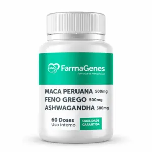 MACA PERUANA 500MG + FENO GREGO 500MG+ASHWAGANDHA 300MG 60 DOSES